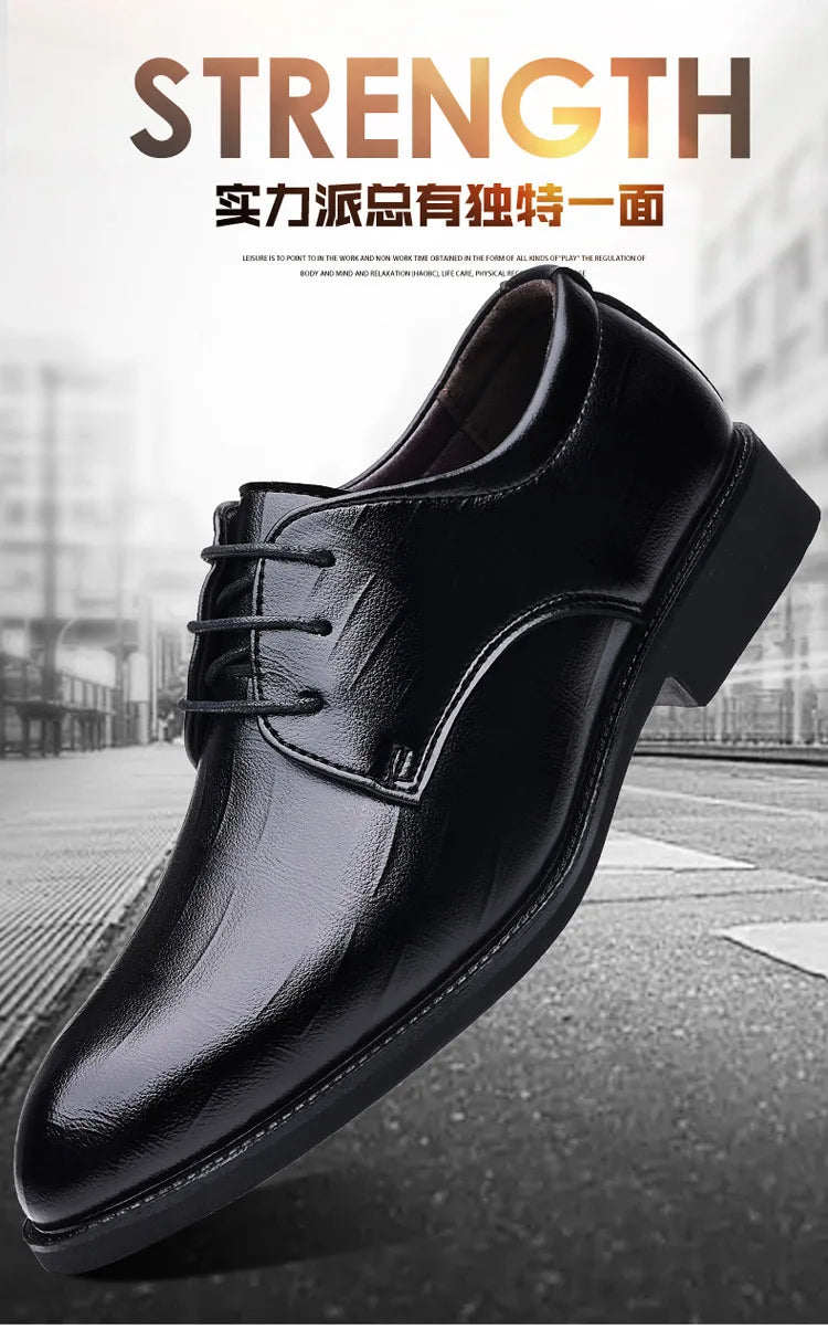 Men's Pointed Toe Oxford Leather Dress Shoes