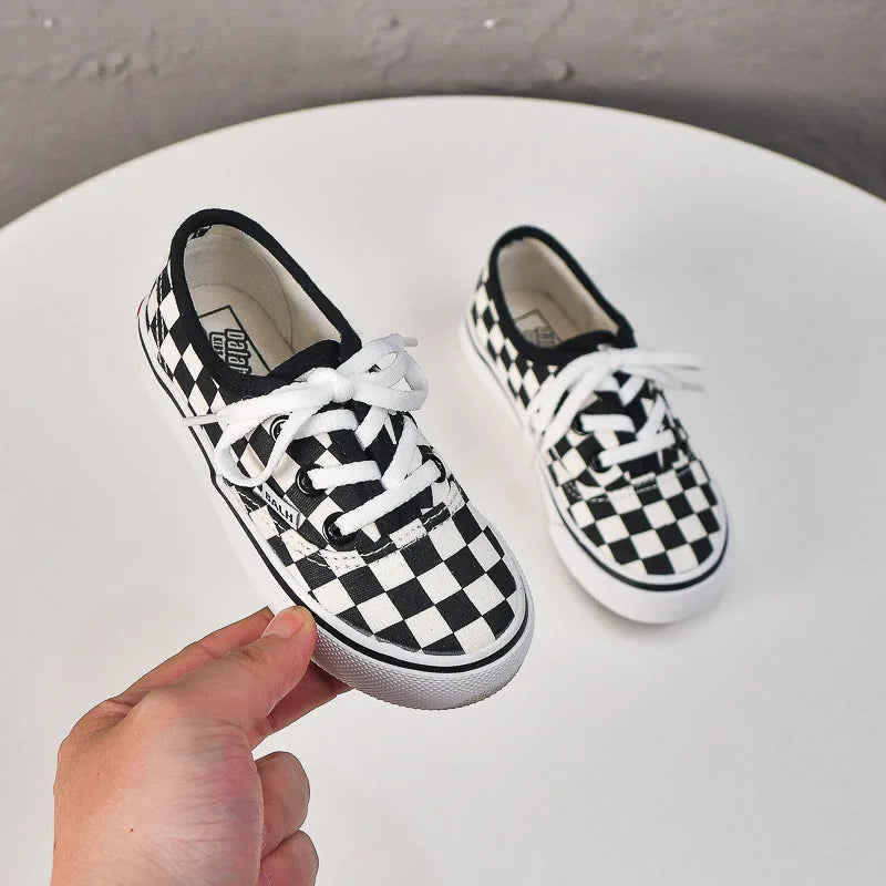 Kids' Unisex Canvas Lace-Up Casual Sneakers