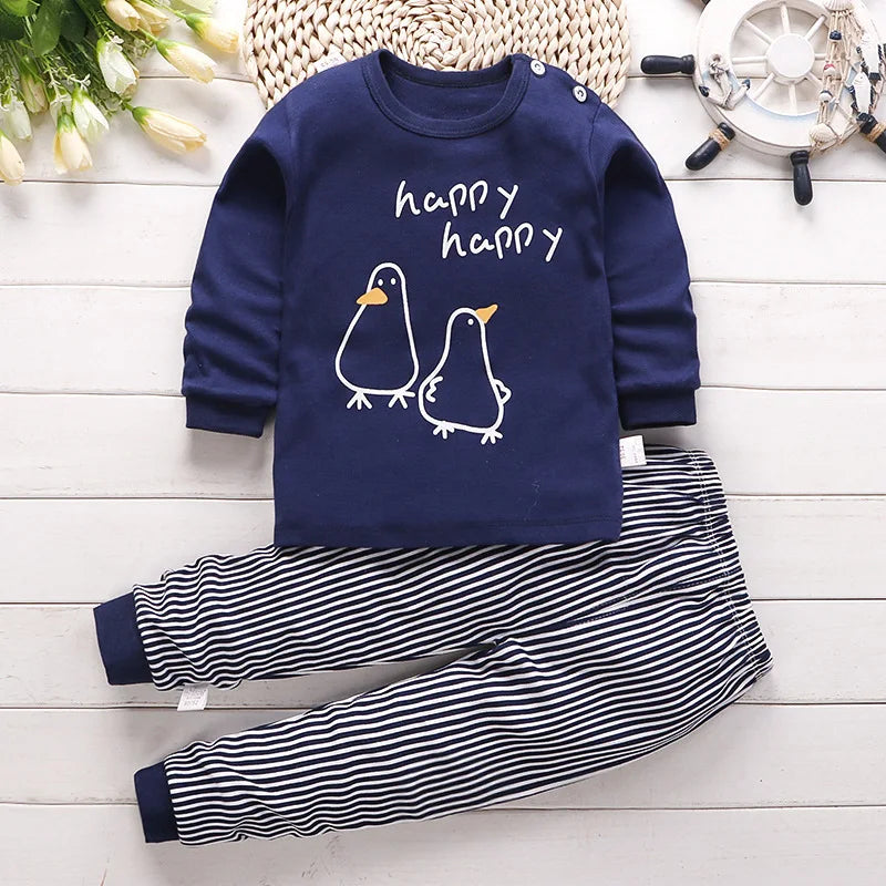 Kids' Unisex Cartoon Pajama 2-Piece Set