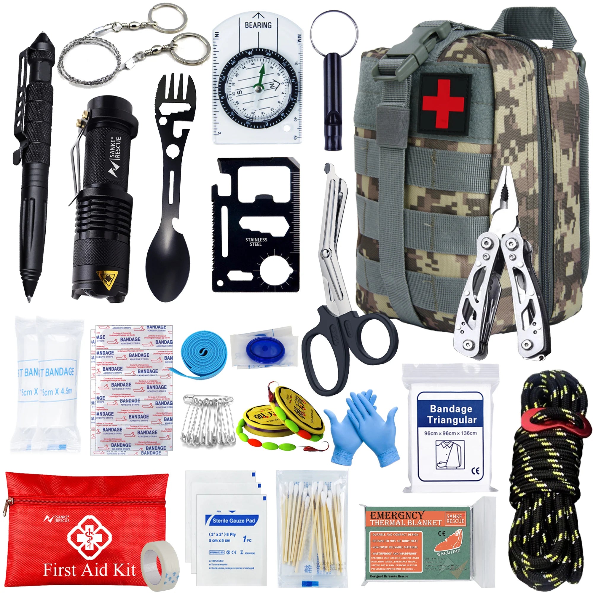 Survival First Aid Kit – MOLLE IFAK Trauma Bag Full Set for Outdoor & EDC