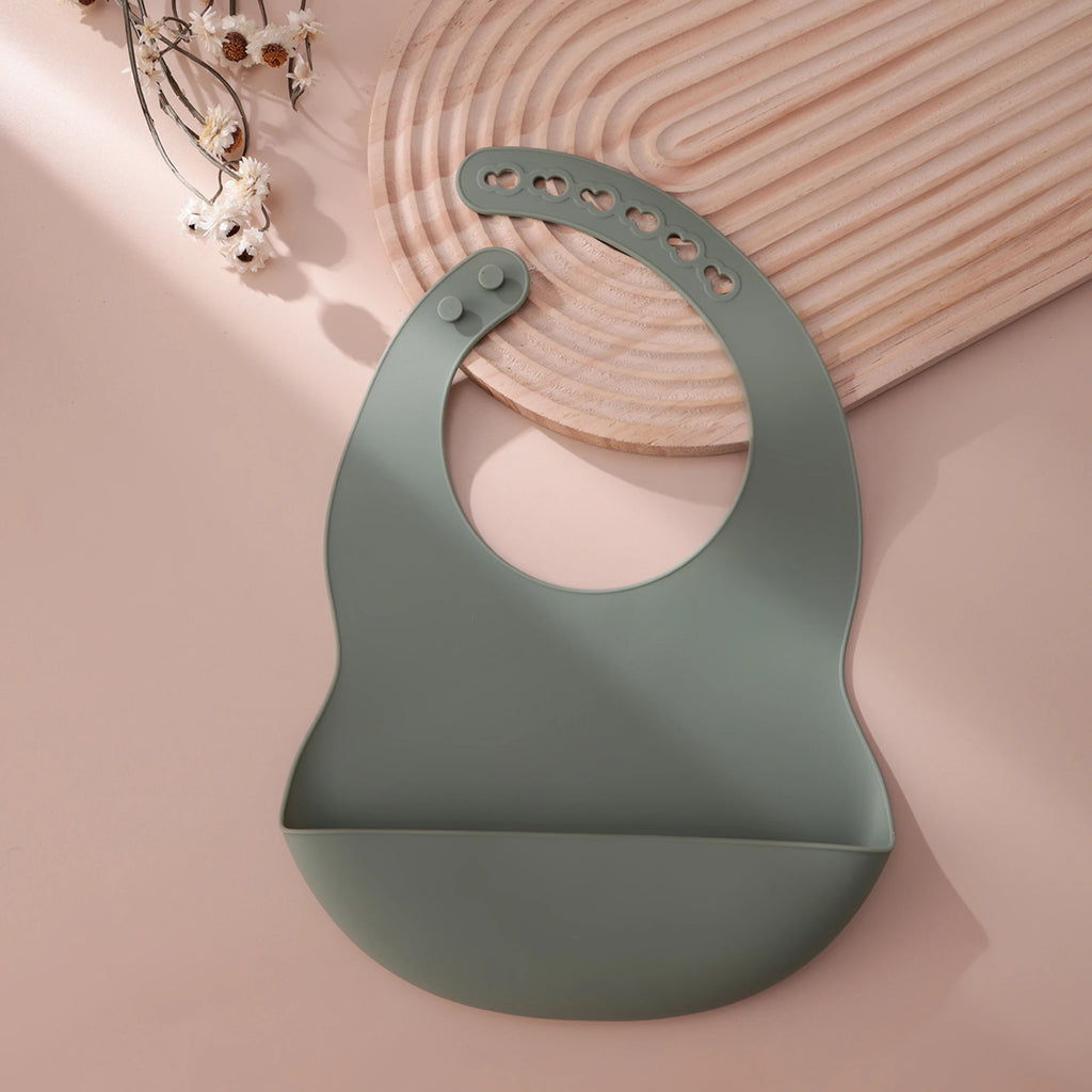 Silicone Baby Bib — Adjustable, Waterproof & BPA-Free