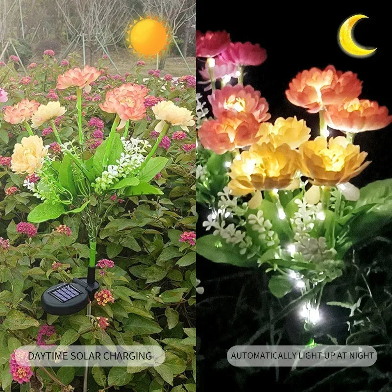Solar Snow Lotus Flower Ground Light | Outdoor Garden & Patio Lamp