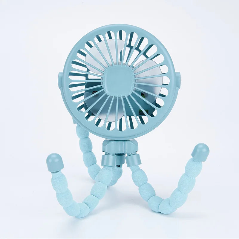 Stroller Fan Clip on For Baby Flexible Tripod  Rechargeable Battery Small Personal Fan Portable Fan for Travel Handheld Car Bed