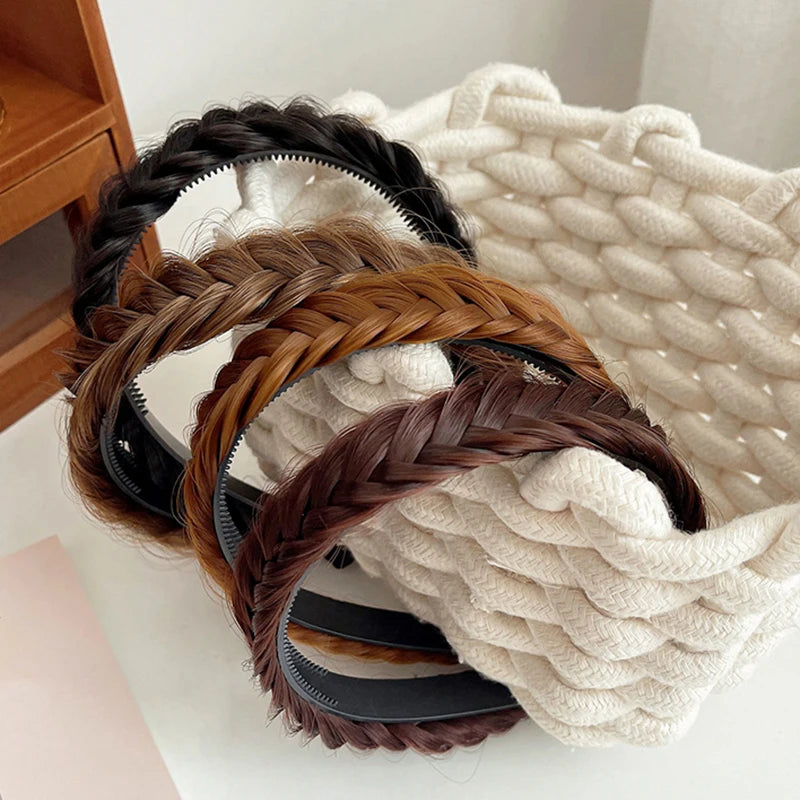 Braid Hair Band Women Fishbone Braid Wig Twist Braid Headband Hairpin Bohemia Non-slip Headdress Bridal Girls Hair Accessories