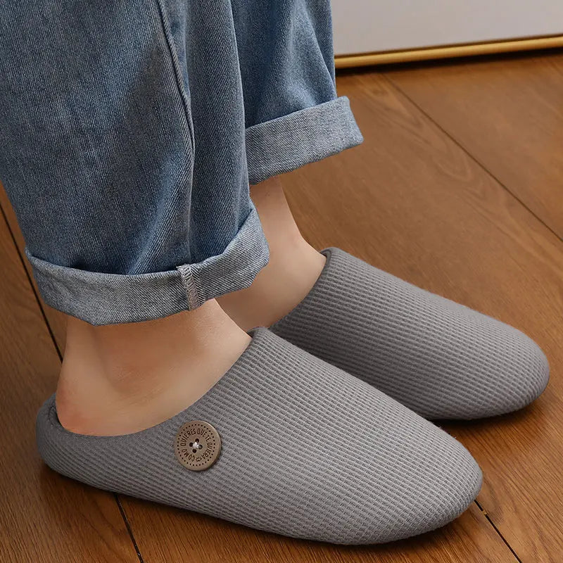 Classic Men Slippers Indoor Men Slippers Fashion Men House Slippers Outdoor Antiskid Soft Men Flat Slippers Winter Bedroom Shoes