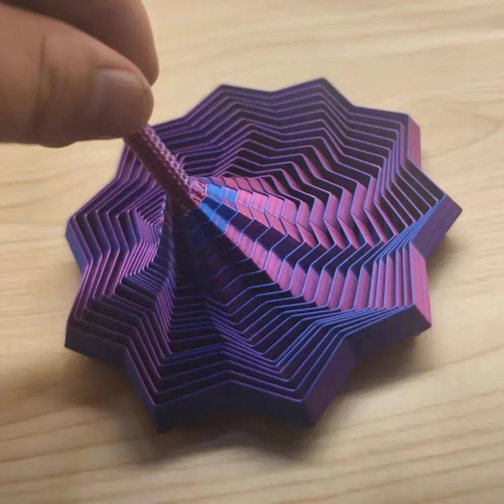 3D Visual Illusion Fidget Star | Sensory Stress Relief Spiral Ornament