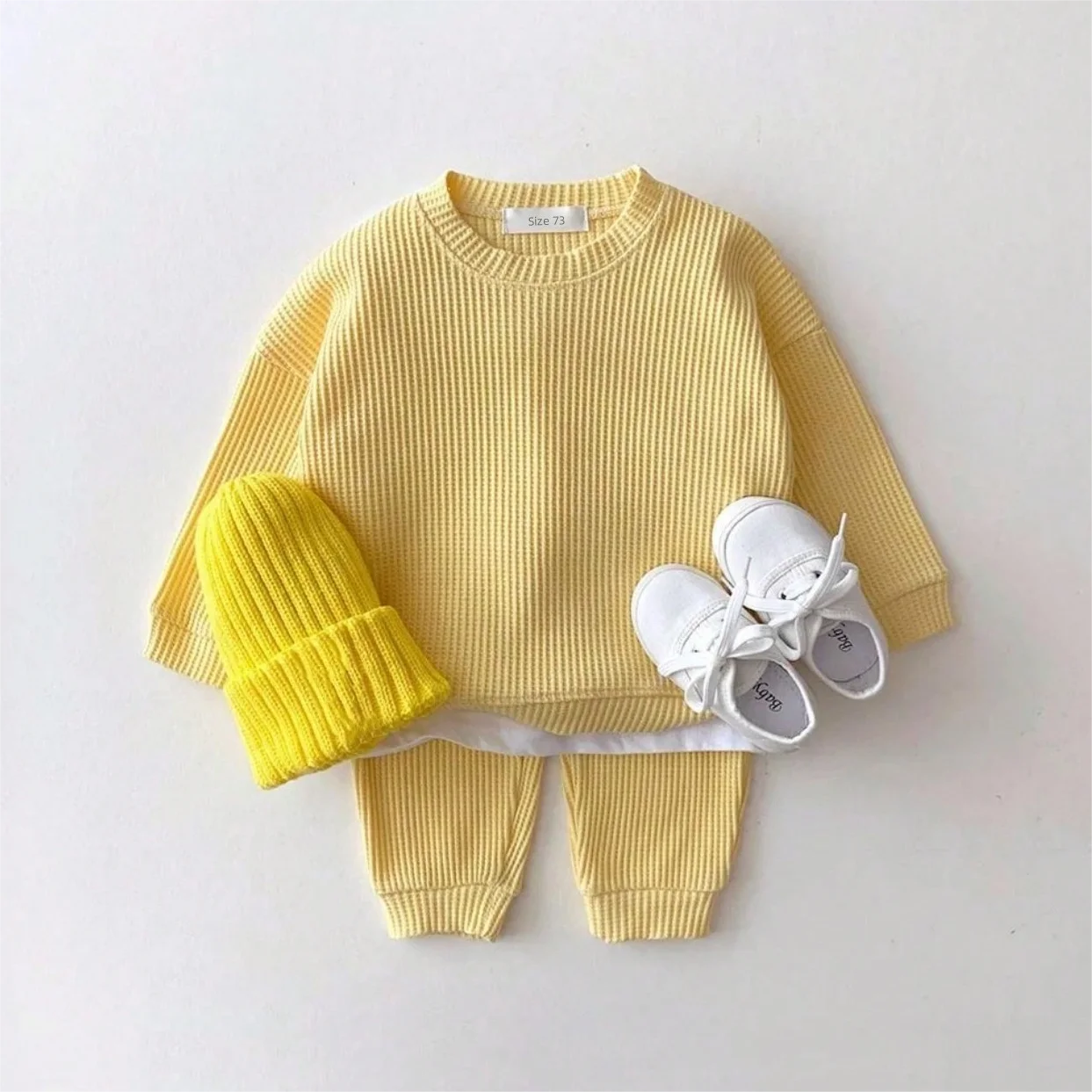 Baby & Toddler Unisex Waffle Cotton Tracksuit Set