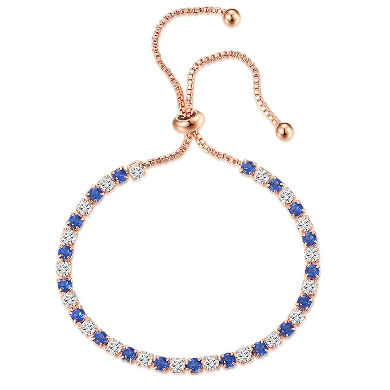 Colorful CZ Tennis Bracelet | Dainty Crystal Chain for Women