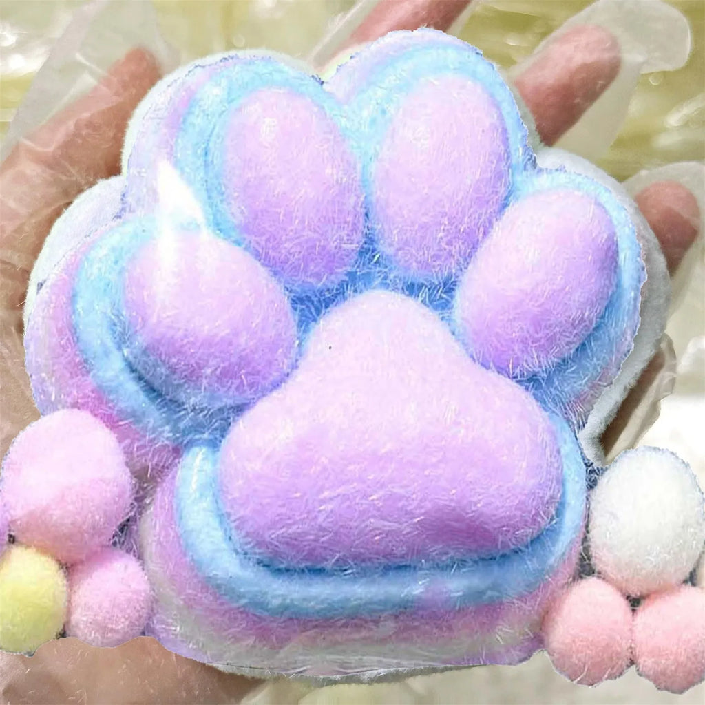 Children Mini Cat Claw Squishy Fidget Toys Soft Cute Cat Paw Slow Rebound Pinch Decompression Toy for Kids Adults Christmas Gift