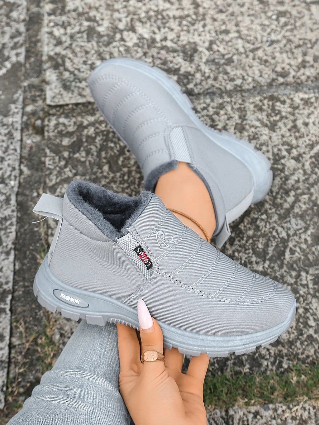 Women's Cozy Plush-Lined Waterproof Winter Ankle Boots