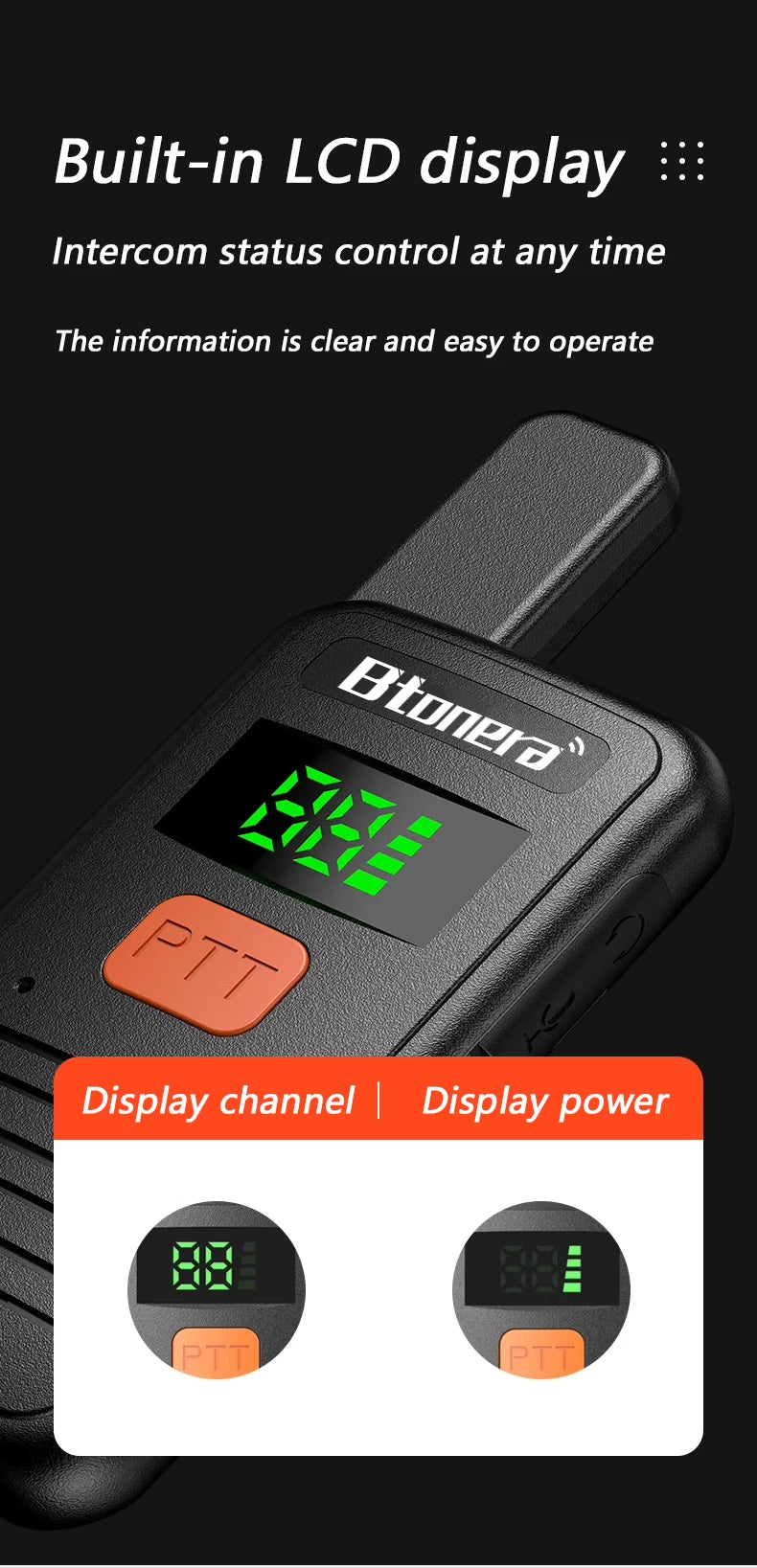 Btonera T1 Mini Walkie Talkie pmr 446 Profesional Walkie Talkies Largo Alcance mini Radio Wolkie Tokie Walkies de Largo Alcance