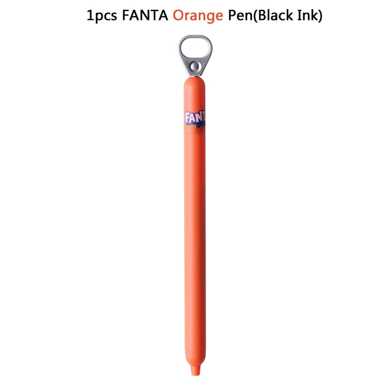 KACO x Fanta Pull-Tab Gel Pens,Creative Ins Signature Pen,0.5mm Quick Drying&Comfortable Grip Fun&Stess Relief Kawaii Stationery