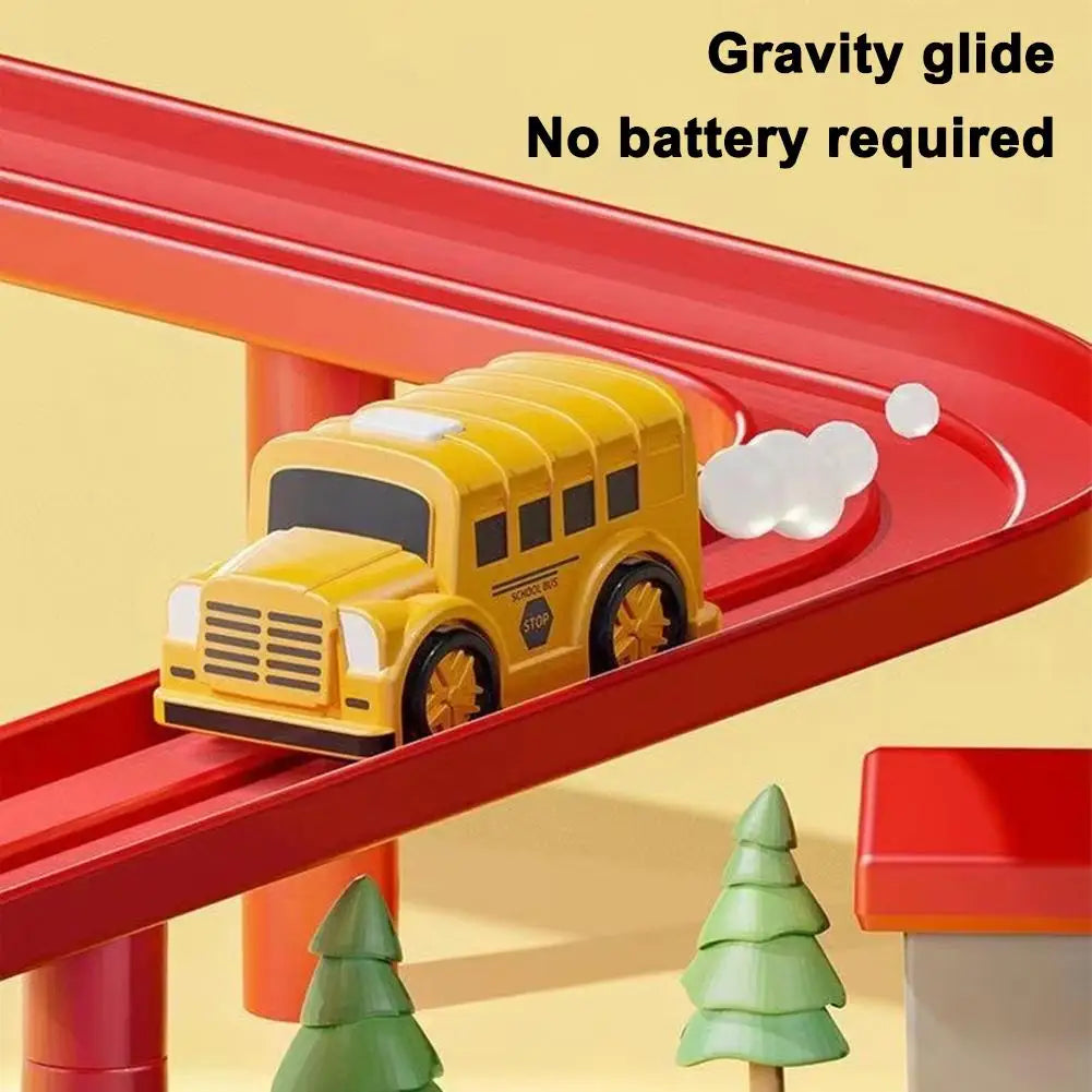Electric Track Parking Building Car Toy Racing Rail Car Train Track Toy for Children Gifts Adventure Toys Brain Table Game
