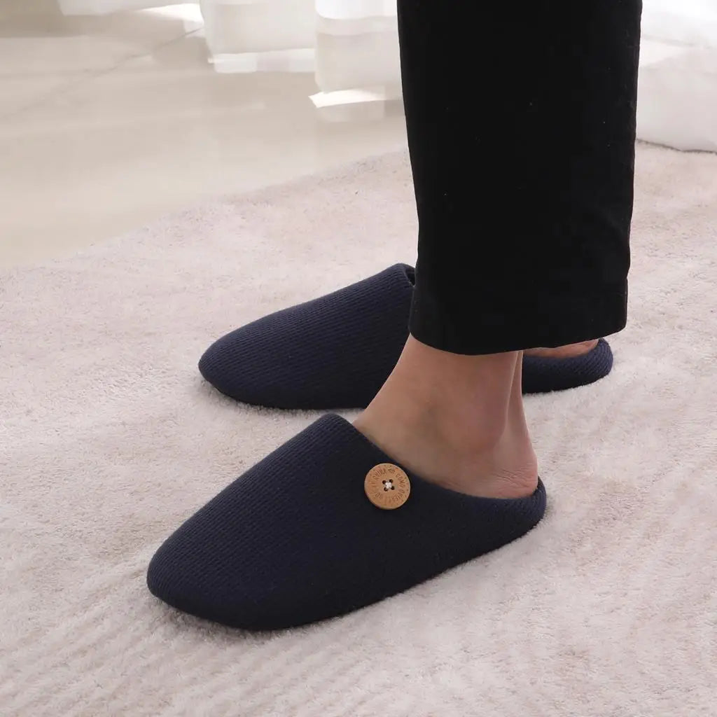 Classic Men Slippers Indoor Men Slippers Fashion Men House Slippers Outdoor Antiskid Soft Men Flat Slippers Winter Bedroom Shoes