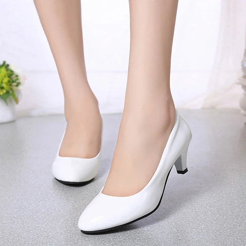 Women's Medium Spike Heel Round Toe Office Pumps