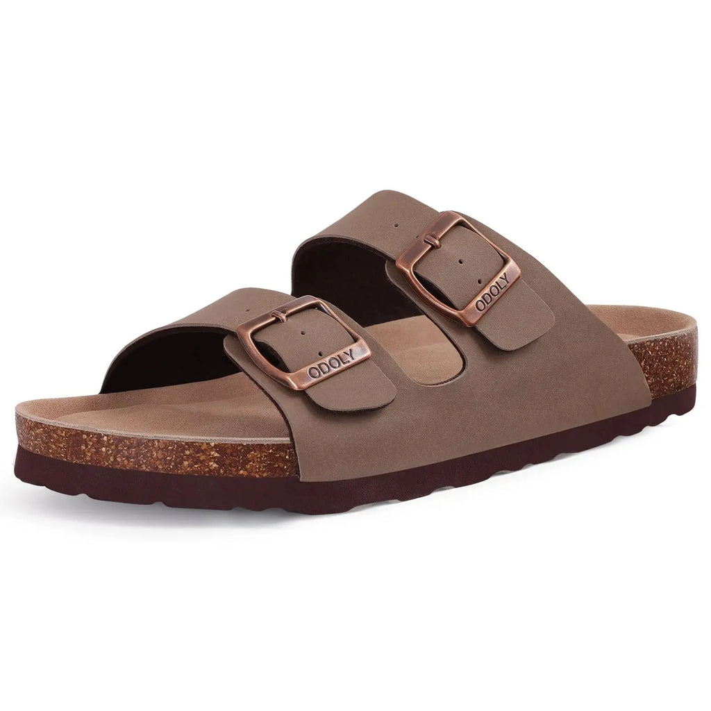 Goosecret Men Cow Suede Clogs Soft Cork Footbed Men Mules Slippers Fashion Men House Sandals With Arch Support Men Beach Sandals