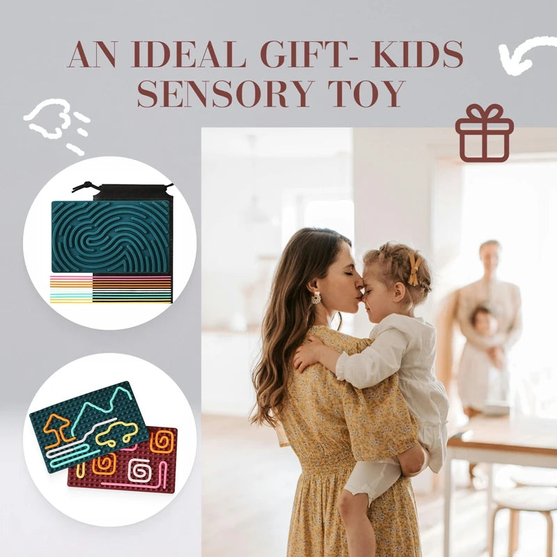 Montessori Sensory Activity Board | BPA Free Silicone Anxiety Relief Twistable Toy
