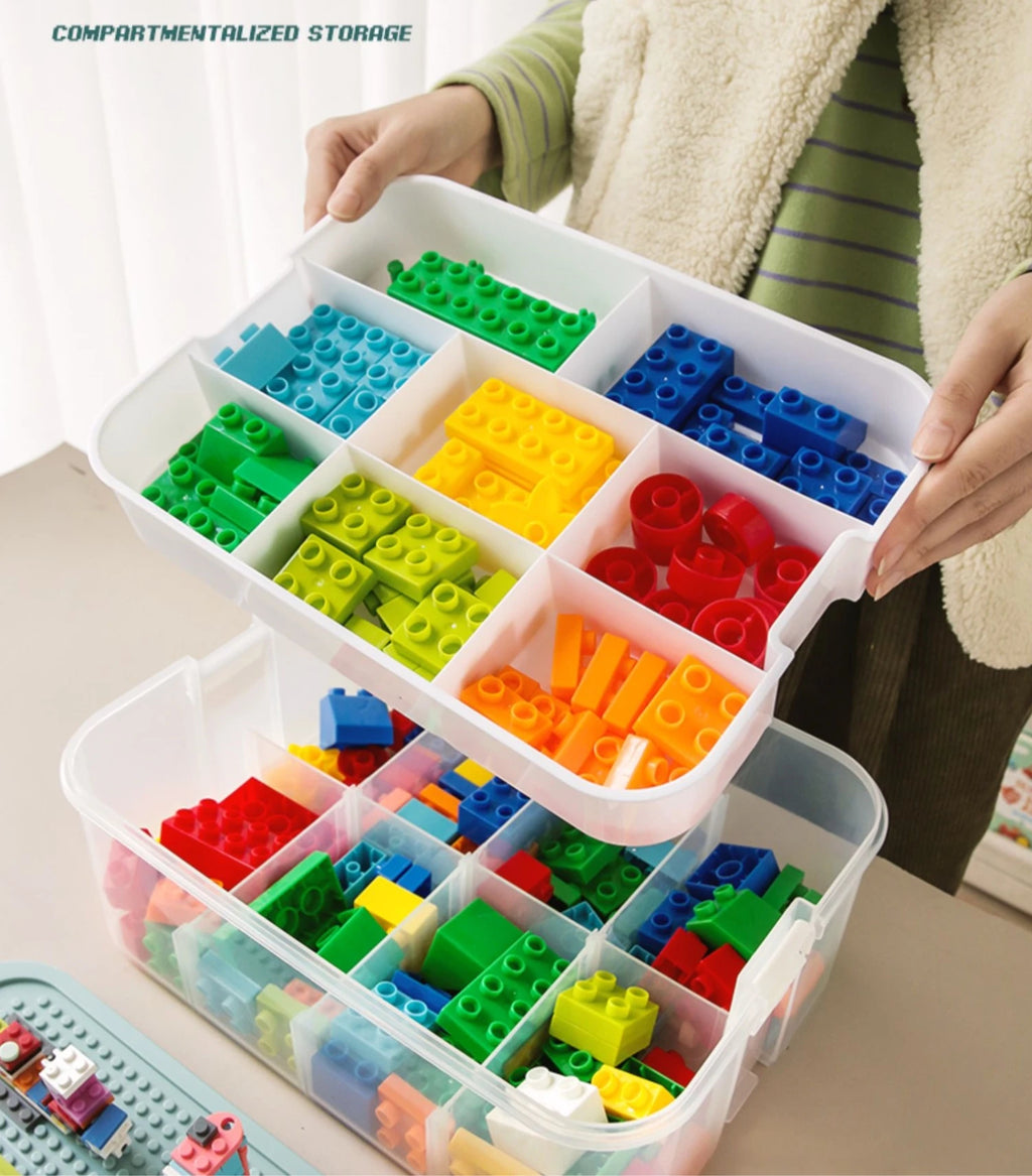 Lego Storage Box Building Block Organizer Particle Toy Jigsaw Puzzle Container Partition Lego Storage Bin Children Toy Organizer