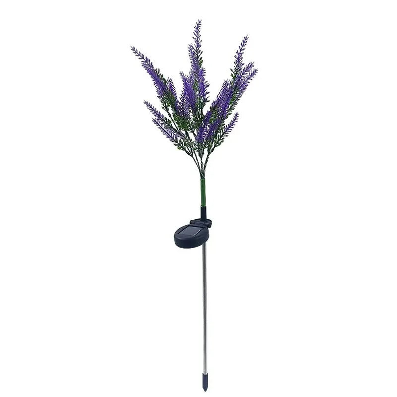 Outdoor Courtyard Simulation Light, Square Lawn Ground Insertion LED Solar Lavender Light, Landscape Simulation Flower Light