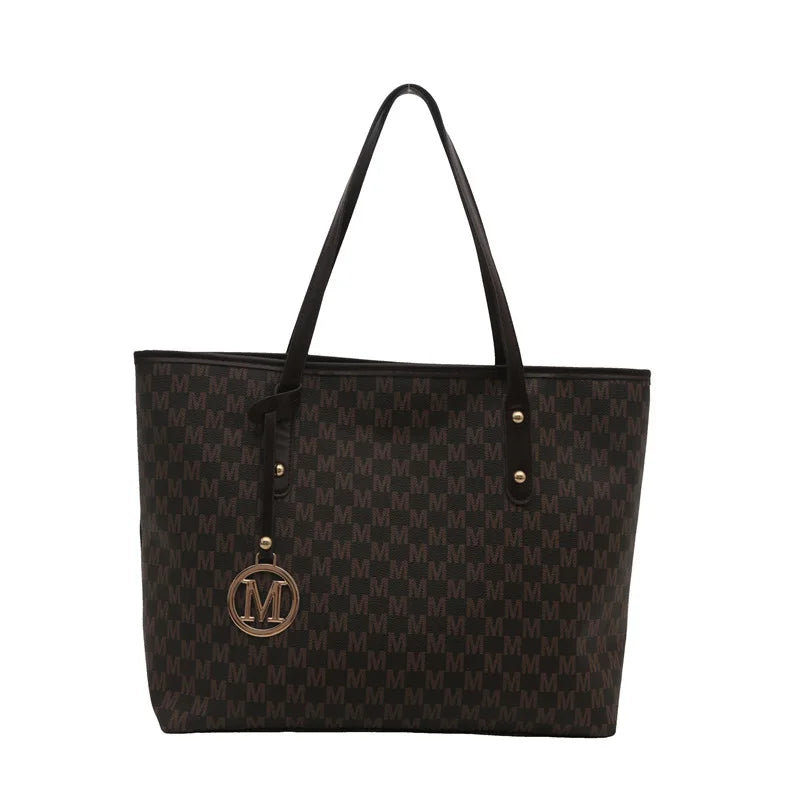 Women's Vintage PU Letter Tote Shoulder Bag