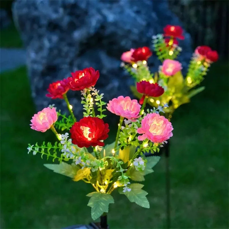 Solar Snow Lotus Flower Ground Light | Outdoor Garden & Patio Lamp
