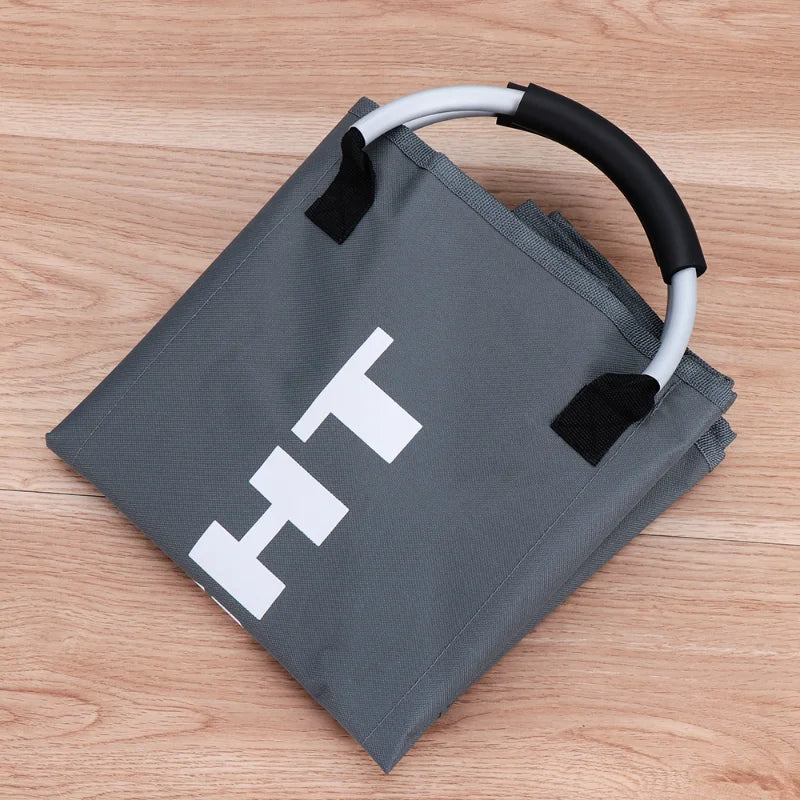 1PC Foldable Home Laundry Basket Large Dirty Laundry Basket Hamper 3 Section Oxford Cloth Dirty Clothes Bag with Aluminum Handle