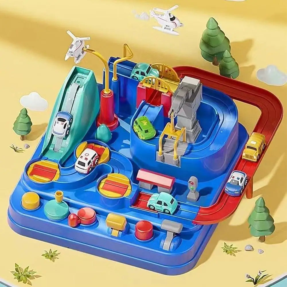 Electric Track Parking Building Car Toy Racing Rail Car Train Track Toy for Children Gifts Adventure Toys Brain Table Game