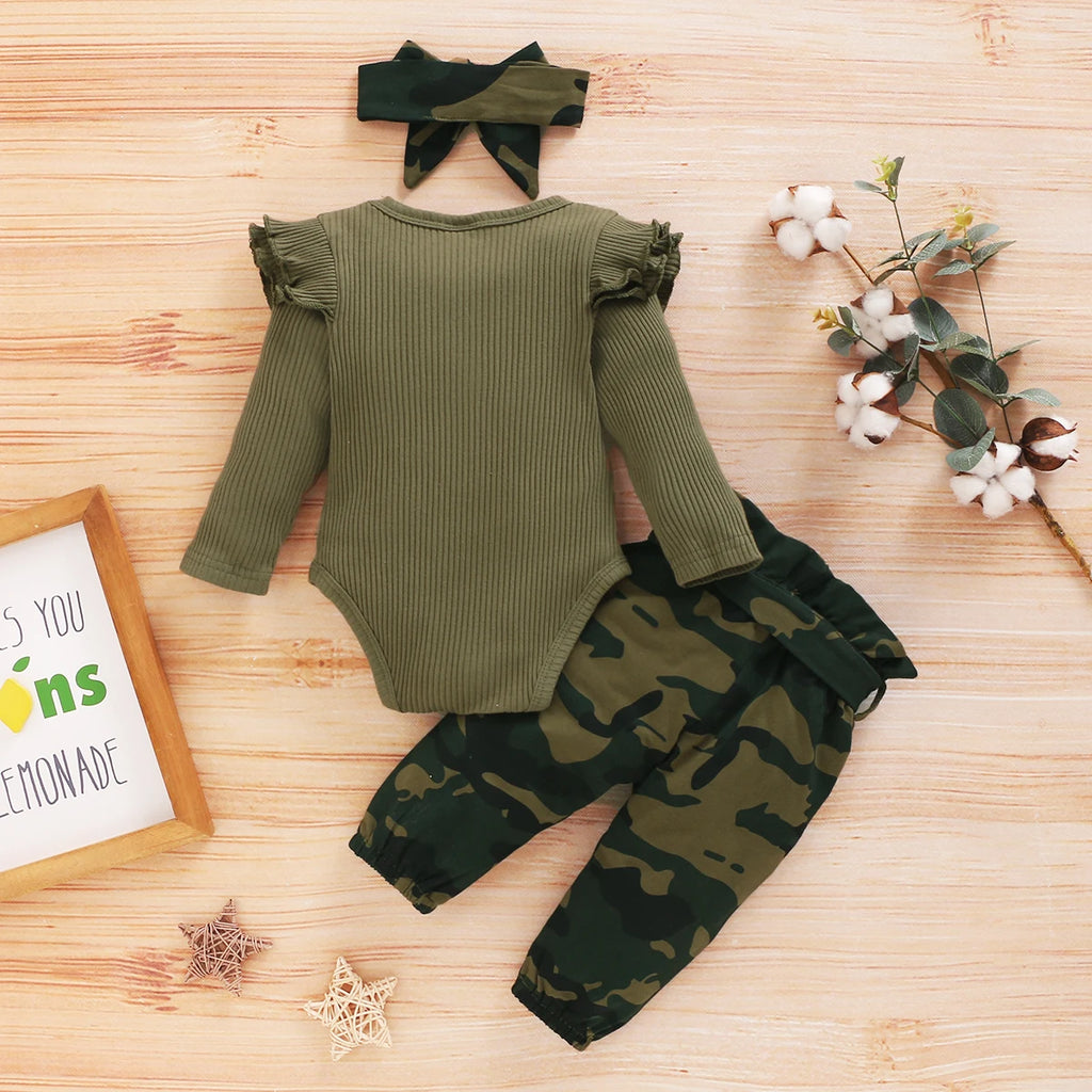 Baby Girl 3-Piece Knitted Outfit Set with Headband