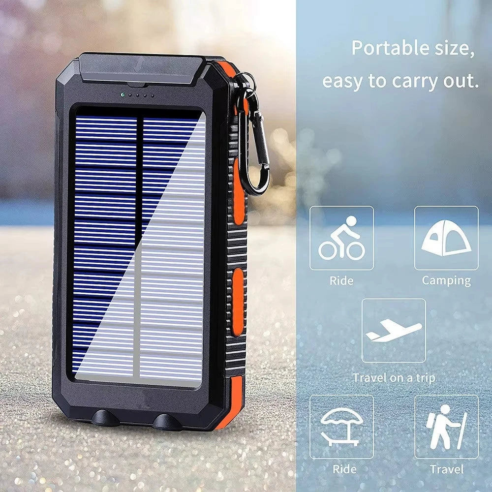 Solar Power Bank 80000mAh Portable Power Bank External Battery Fast Charging Strong Light LED Light for All Smartphones