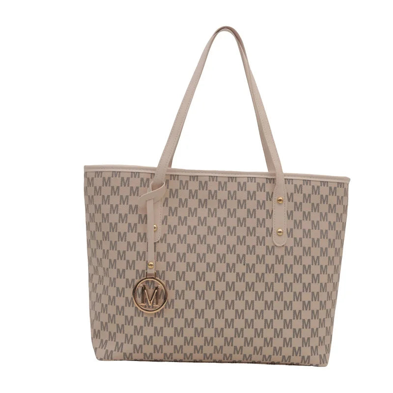 Women's Vintage PU Letter Tote Shoulder Bag