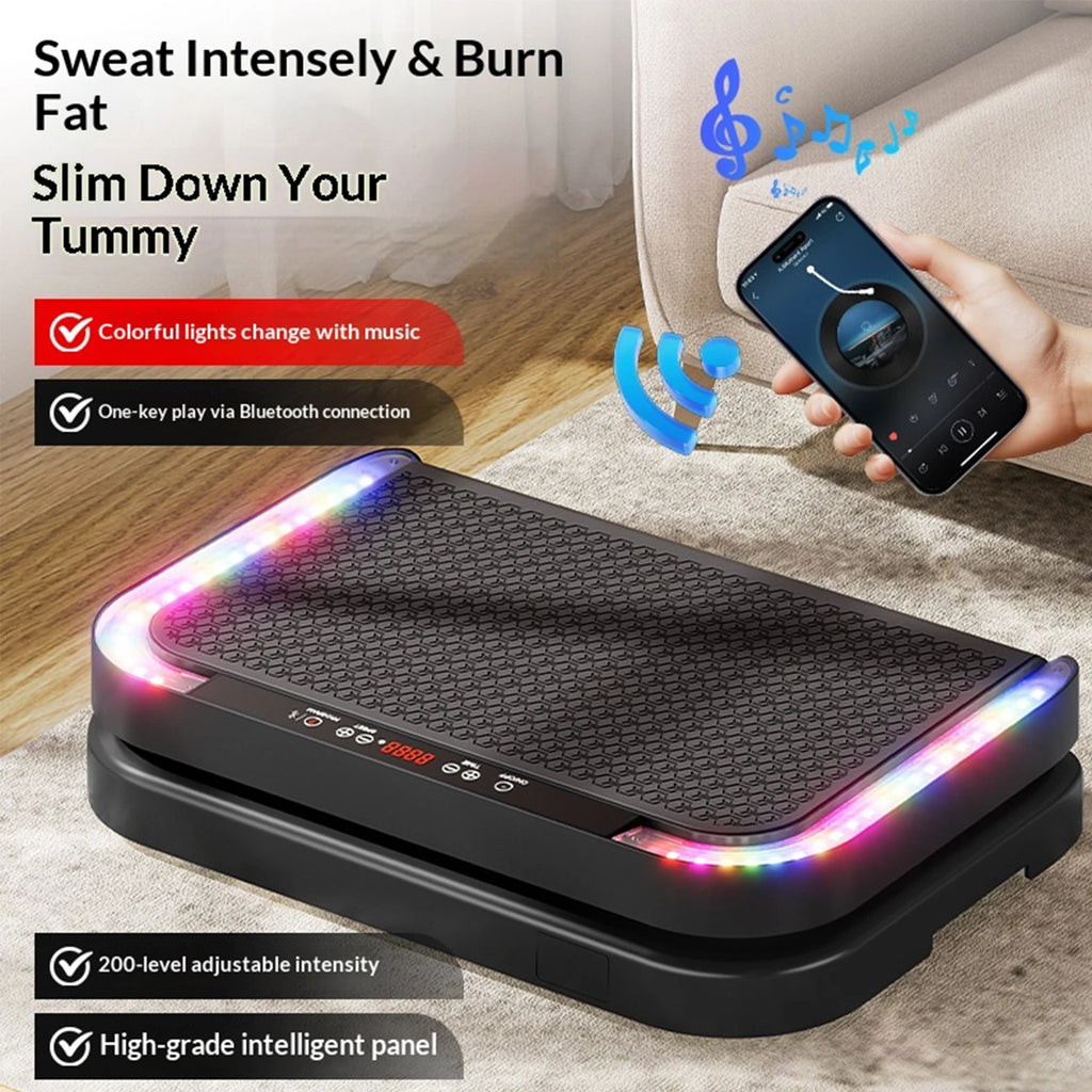 Exercise Vibration Plate with Rope Abdominal Workout Equipment 200 Modes Whole Body Vibrate Fitness Platform for Home Office