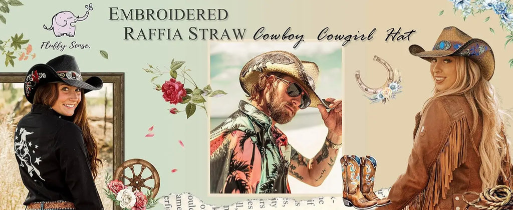 Cowgirl Hats for Women Straw Cowboy Hat Western Beach Sun Hat with Shapeable Brim for Coastal Cowgirl men hats