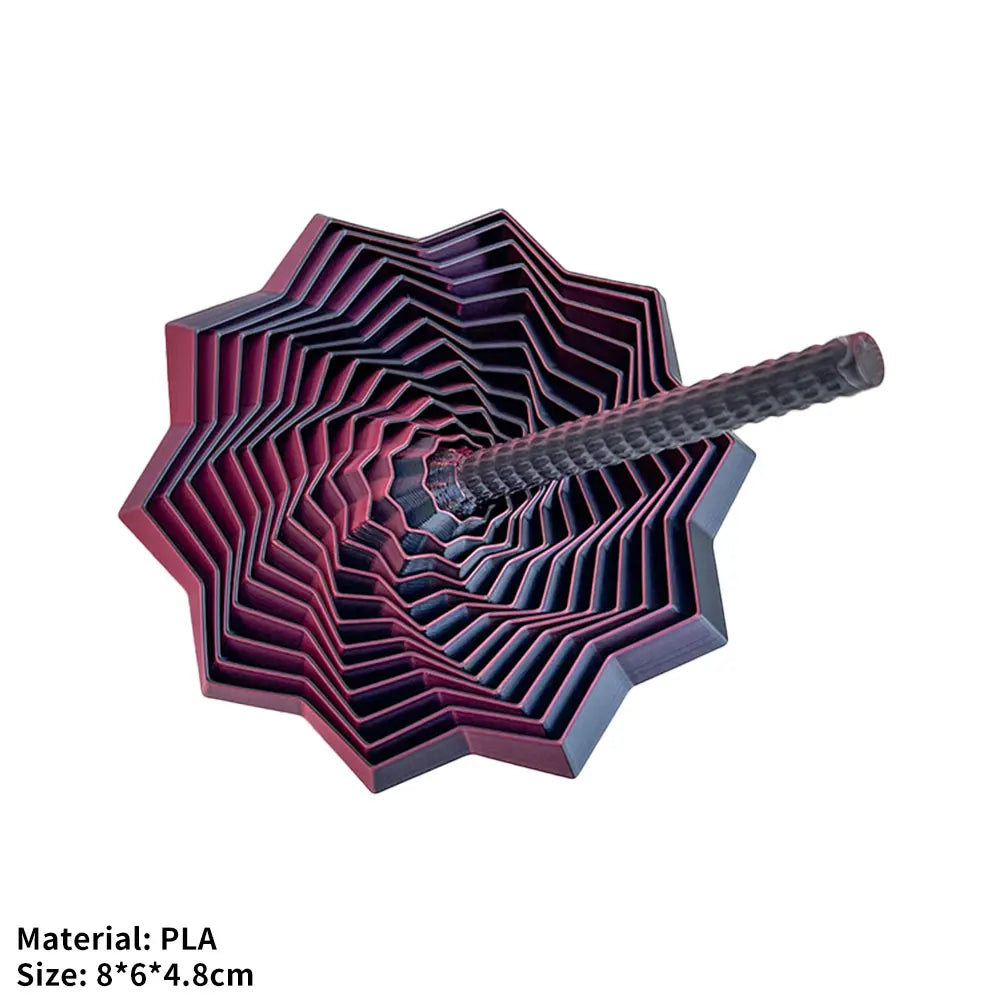 3D Visual Illusion Fidget Star | Sensory Stress Relief Spiral Ornament