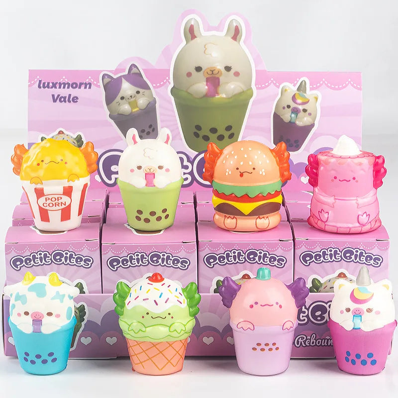 12-Piece Slow Rebound Mystery Blind Box Squishy Set | Cute Food & Animal Collectibles | Ages 14+