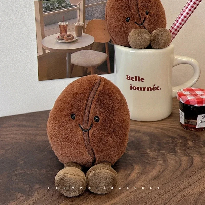 Jellycat-Style Coffee Bean Plush Toy | Soft Stuffed Food Doll — Cute Home Decor & Gift