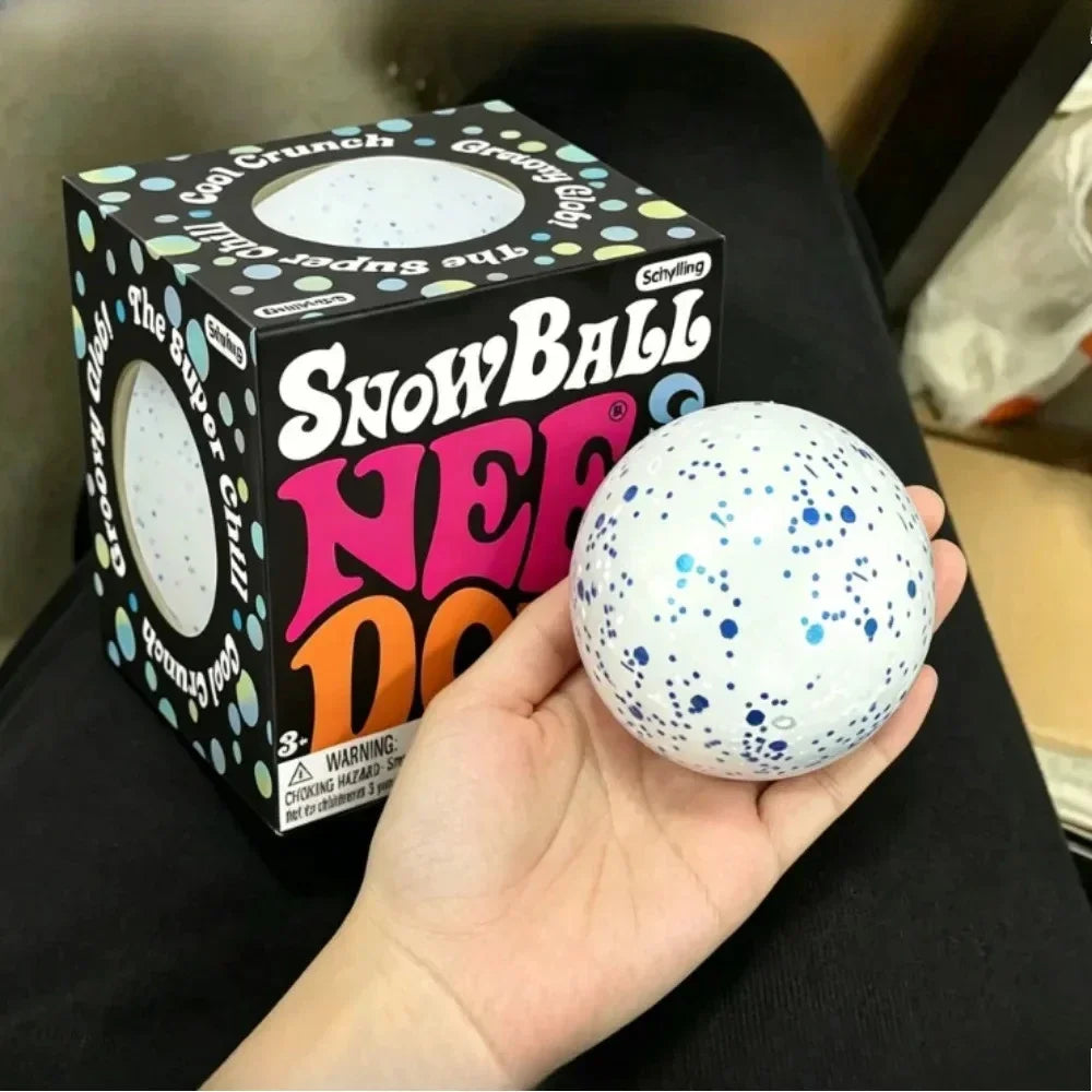 NeeDoh Snow Ball Crunch – Crunchy Sensory Squeeze Toy for Stress Relief, Adults & Teens