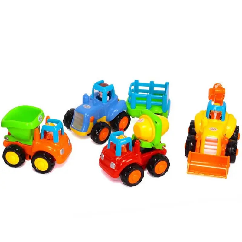Friction Toy Car Engineering Van Model Kids Educational Vehicle Pull Back Mini Trucks Safe Material Tractors Car Model