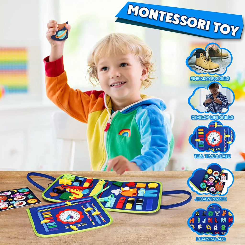 Montessori Toddler Busy Board | Autism Sensory Toy for Life Skills & Motor Development