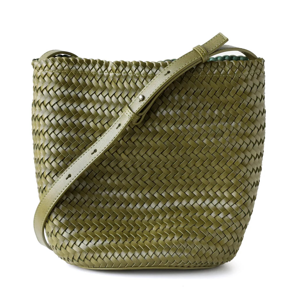 Women's Handwoven Knit Bucket Shoulder Bag
