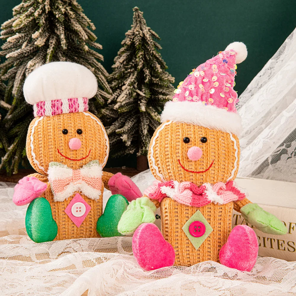 New Gingerbread Man Christmas Decoration Ornaments New Year Party Window Display Festival Desktop New Year 2025 Gift Home Decor