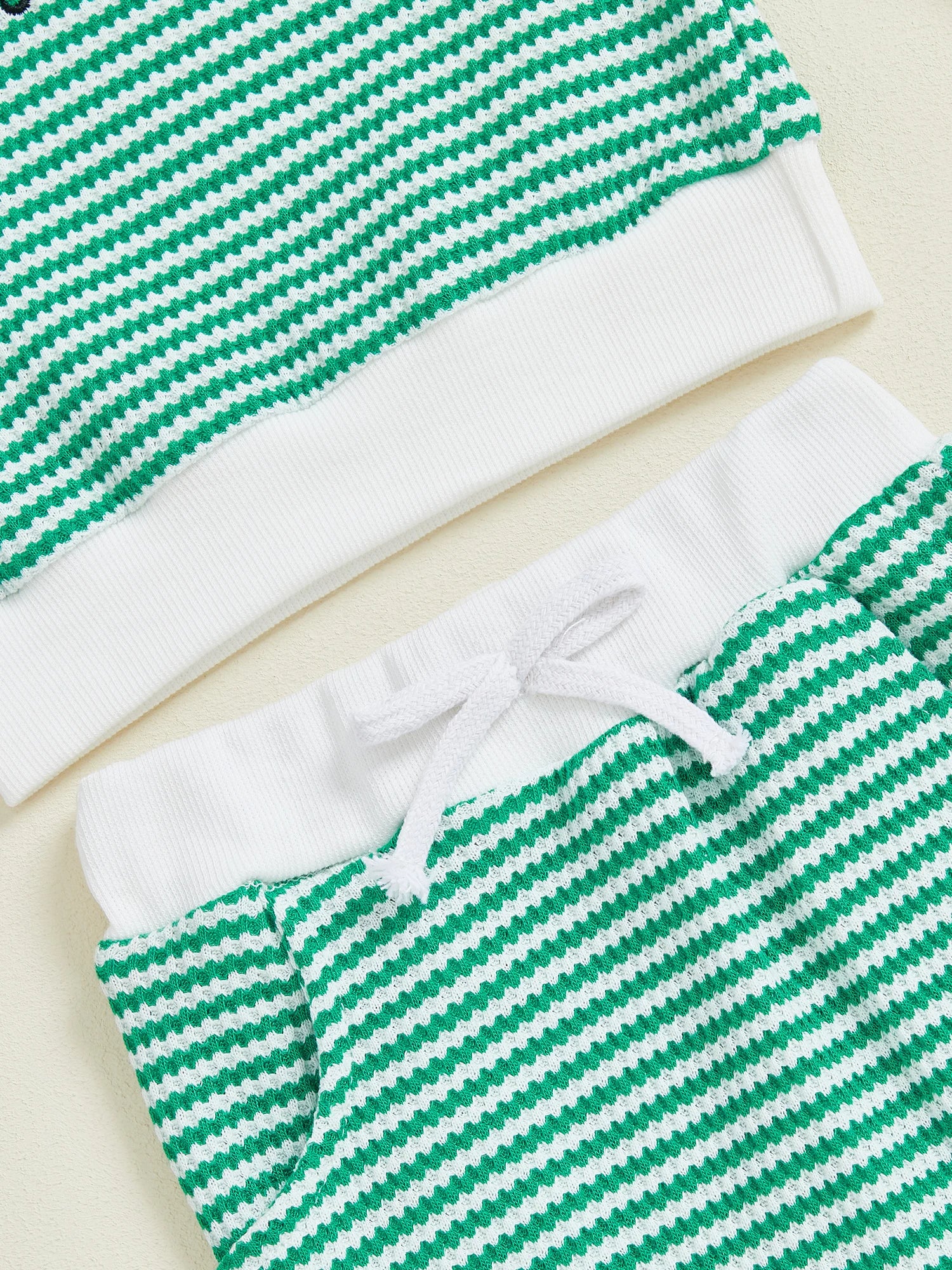 Baby Boy Truck Embroidery Striped Sweatshirt & Joggers Set