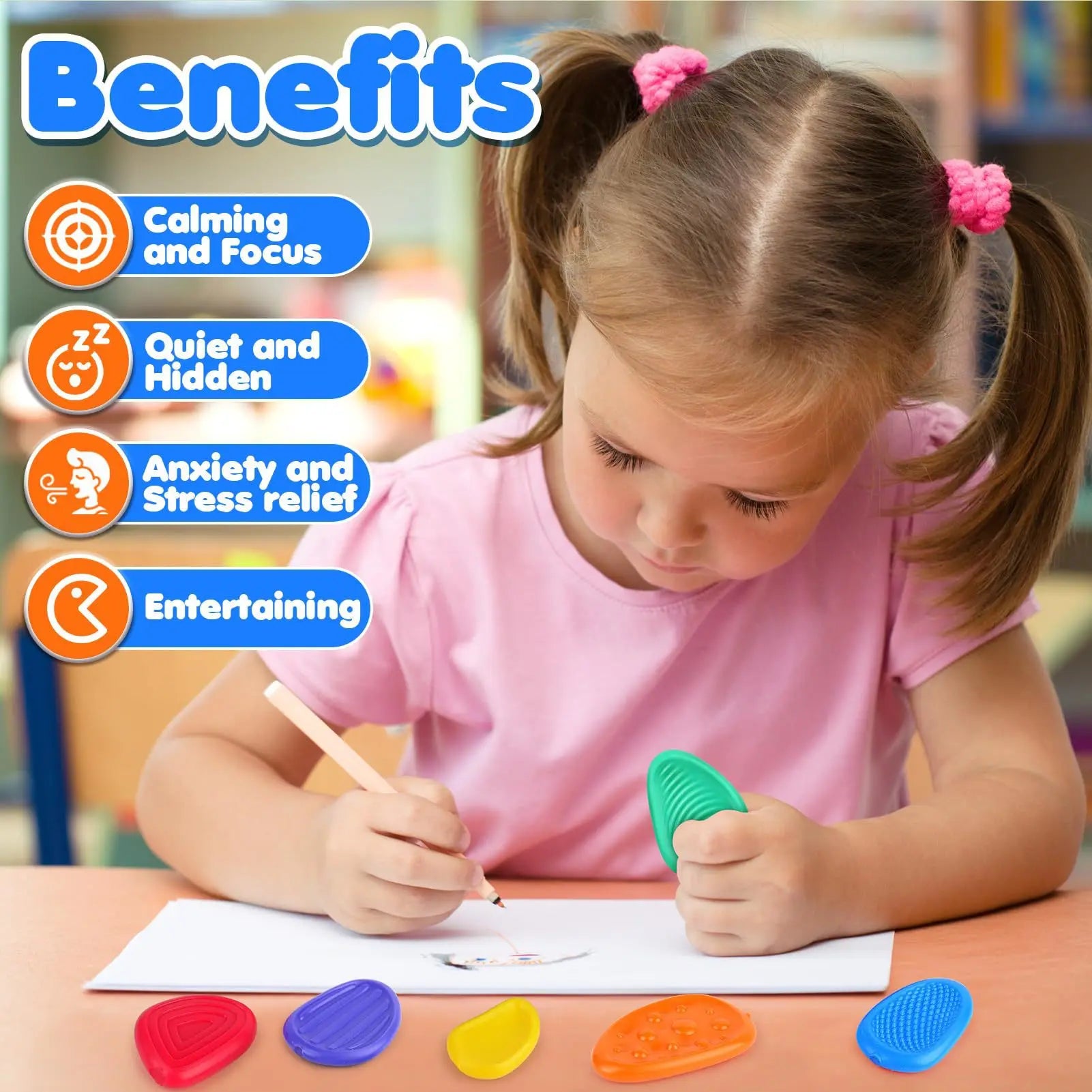 Magnetic Balls Fidget Sensory Toys Stress Relief for Adults Kids Fidget Textured Magnetic Balls with Silicone Shell Desk Toys