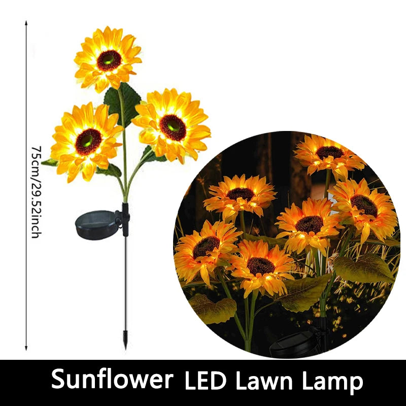 Solar Butterfly & Sunflower Lawn Lamp | Outdoor Garden Solar Light