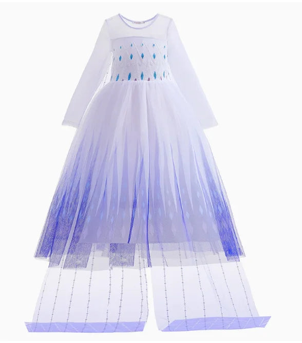 Girls Princess Snow Queen Costume Dress