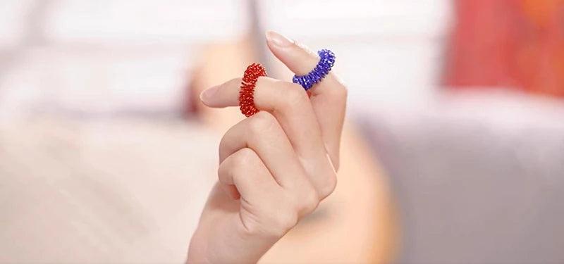 10pcs Finger Rings Set for Teens  Adults Stress Reducer Massager Stress Relief Fidget Toys Acupressure Rings Spiky Sensory