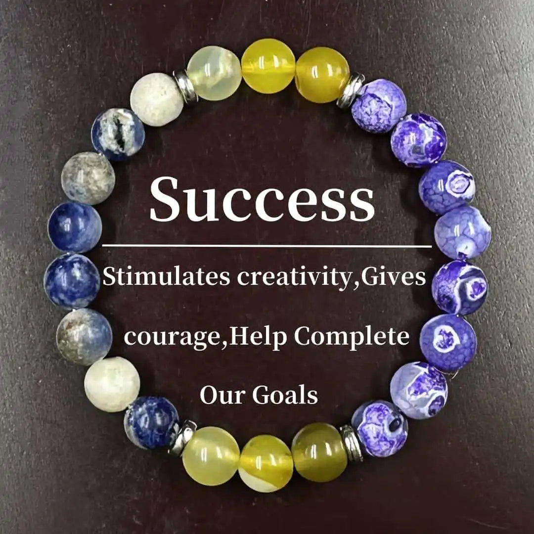 Natural Stone Beaded Bracelet – Amethyst, Crystal, Agate & Tiger Eye Reiki Healing Jewelry