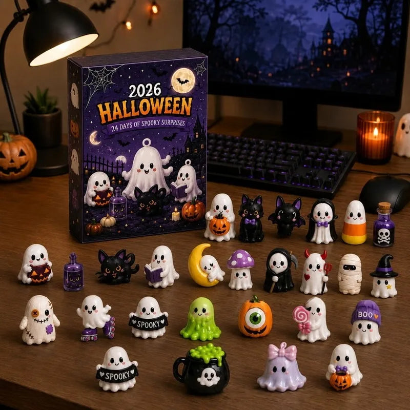 Halloween Advent Calendar | 24-Day Countdown with 24 Horror Movie Mini Figures for Party & Decor