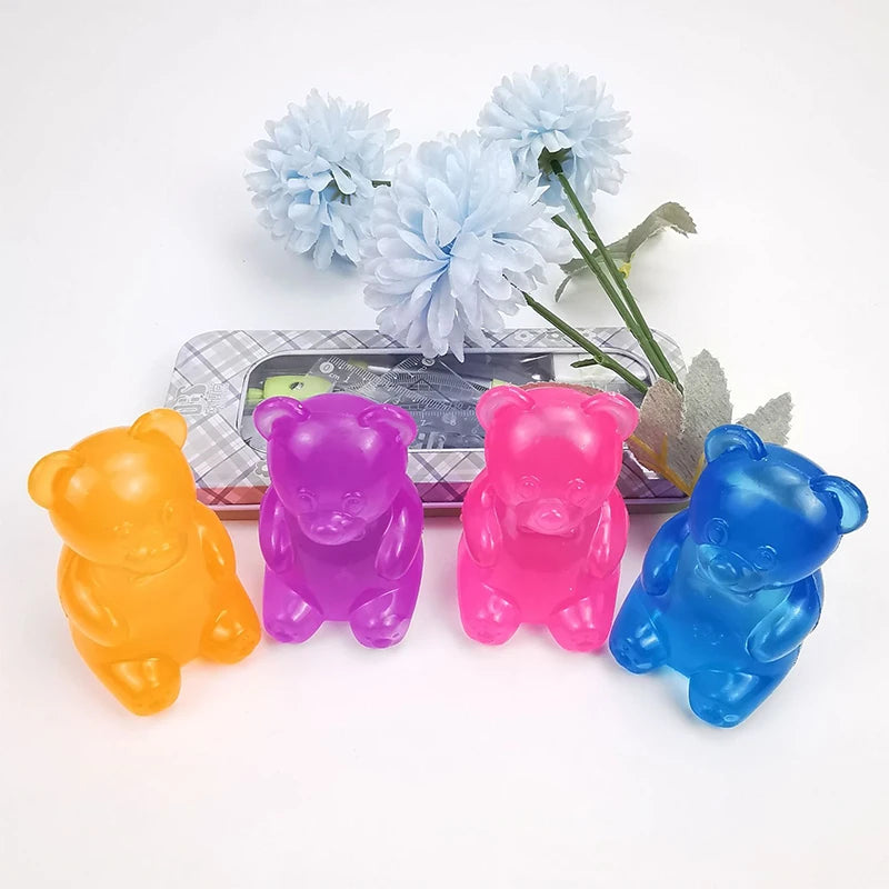 Cute Bear Maltose Squishy Toy Dough Colorful Sensory Toy Creative Desk Decoration Stress Relief Doll Squeeze Fidget Toy