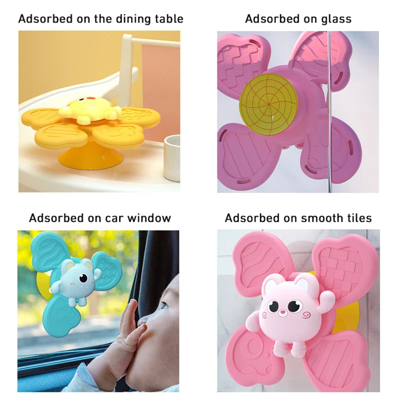 Montessori Suction Cup Spinner Toy | Sensory Table Game for Babies & Toddlers