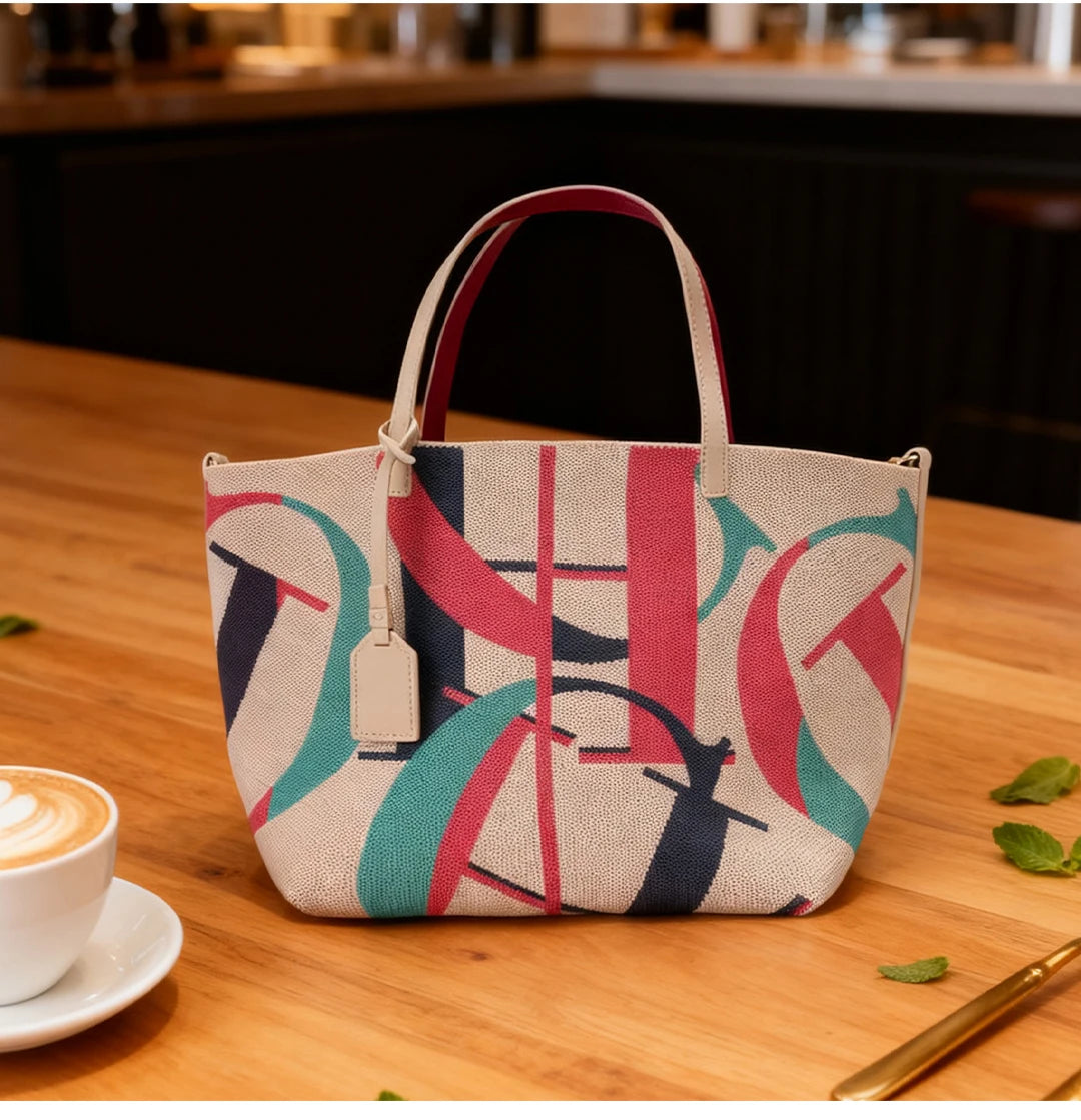Women's Letter & Ruched PVC Bucket Shoulder Bag
